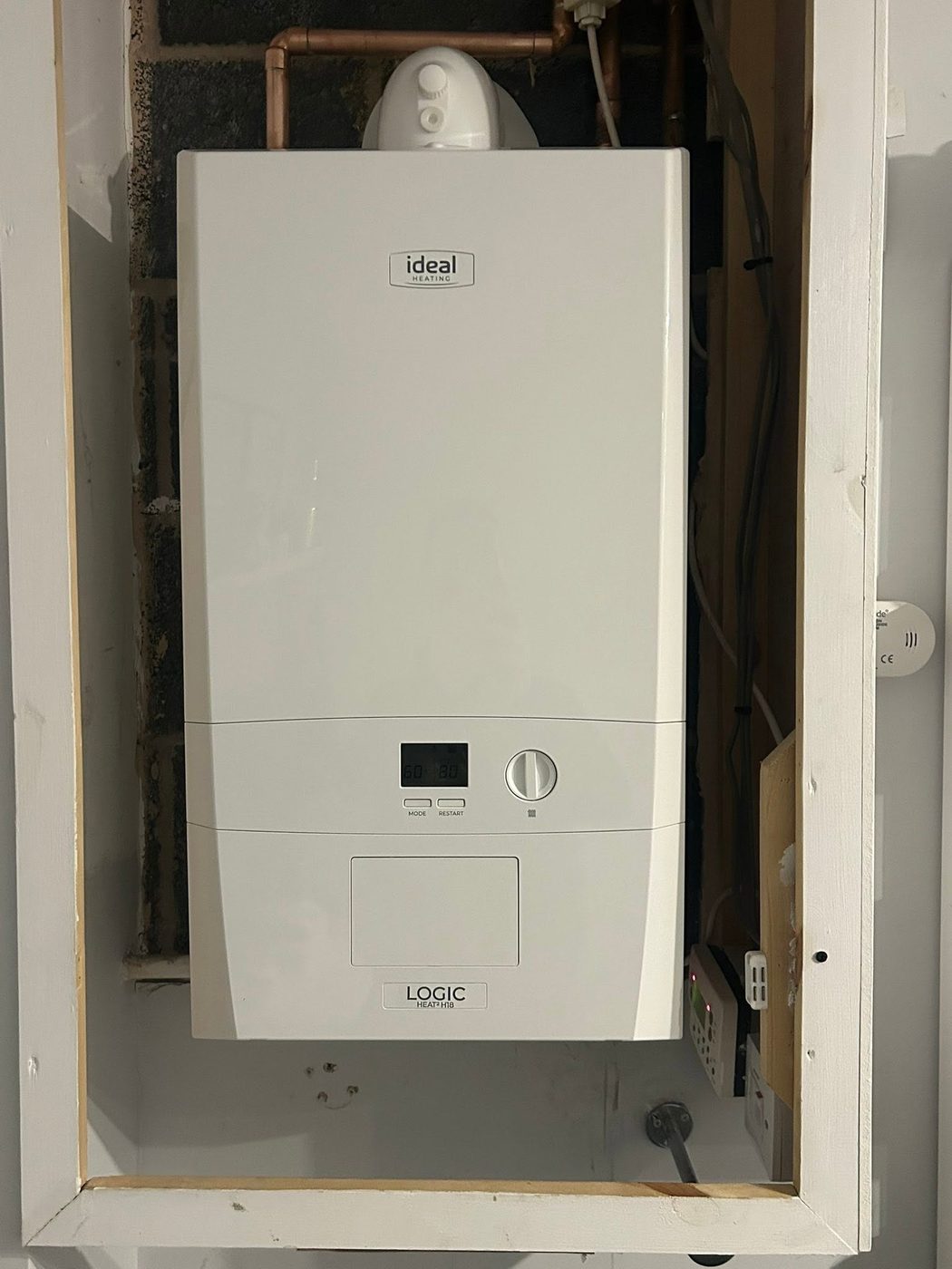 New Ideal boiler installed in a kitchen cupboard by K3 Gas Group
