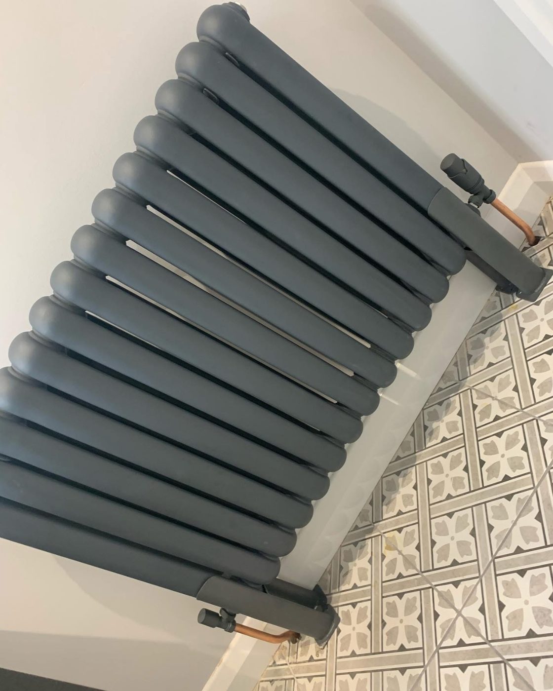 Anthracite designer radiator fitted by K3 Gas Group